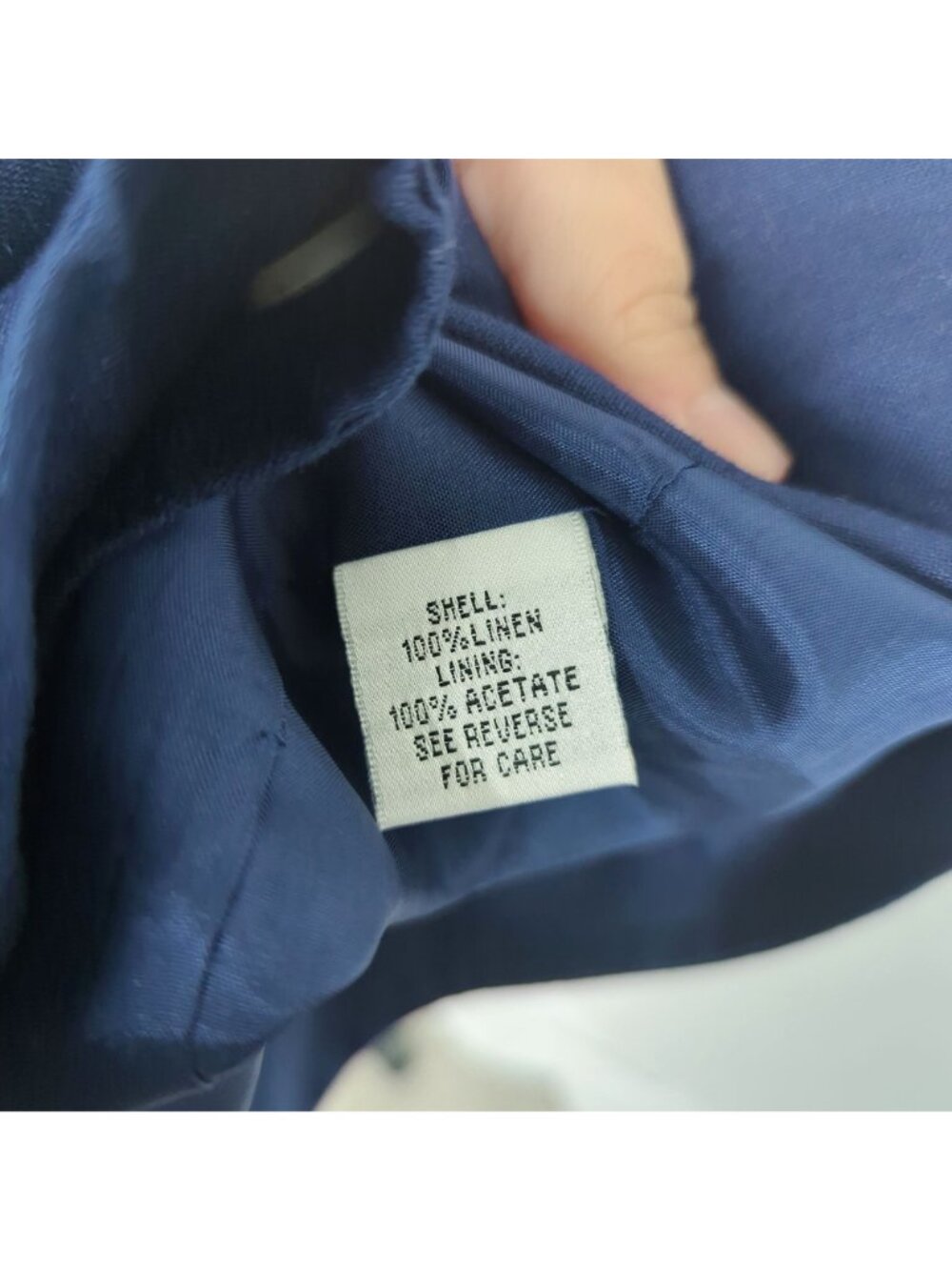 Vintage 90s Talbots Double Breasted Dress 8 Medium Blue Linen - Picture 10 of 10
